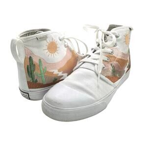 Bangs | Unisex | Desert Daisy Southwest Embroidered Hi-Top Sneakers | M 6.5 W 8